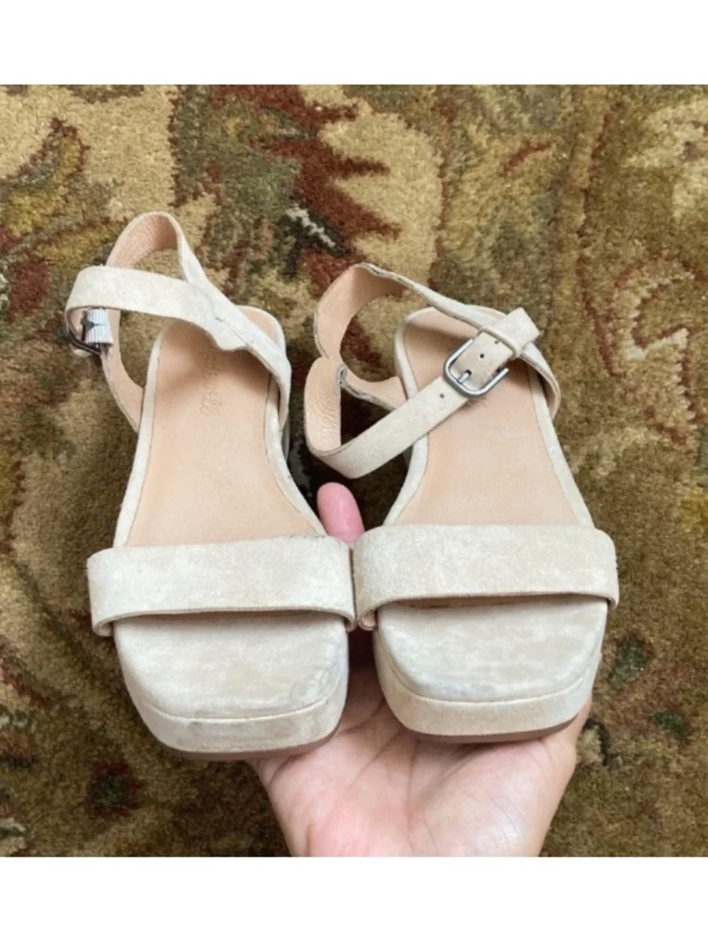 MADEWELL Swede Material Sandals in Beige Color.